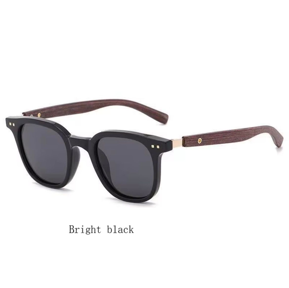 Trendy Retro Wood-Grain Square Sunglasses