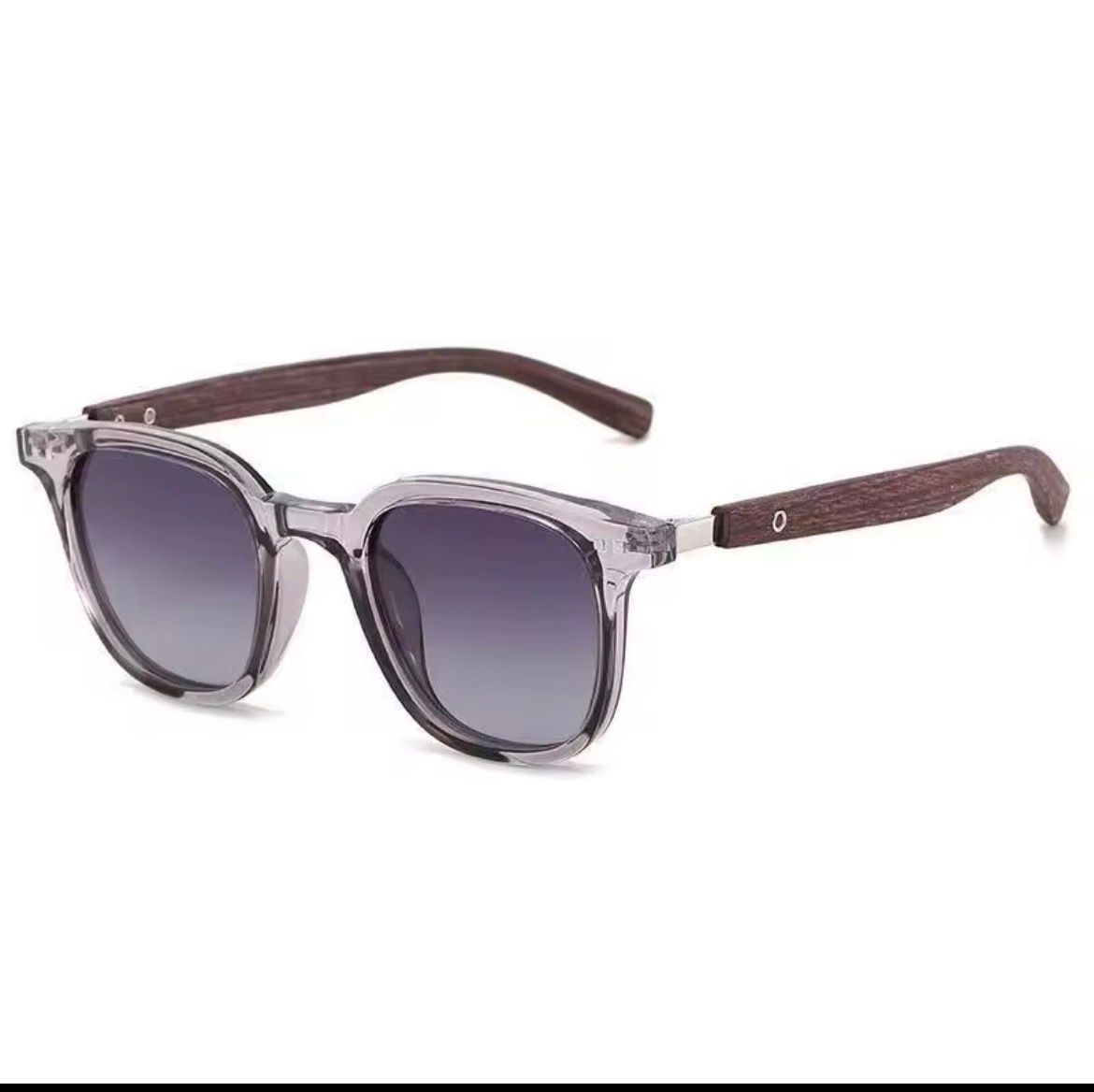 Trendy Retro Wood-Grain Square Sunglasses